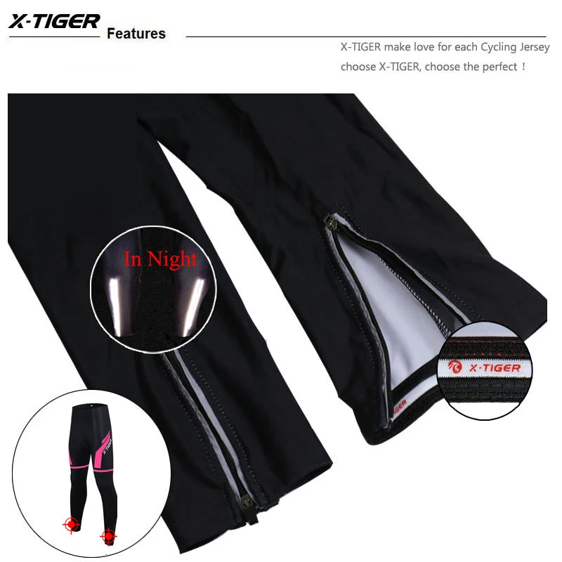 Pantalon de cyclisme X-TIGER pour femmes, anti-choc, VTT, anti-transpiration, 5D, antidérapant, rembourré en gel, pour course à vélo