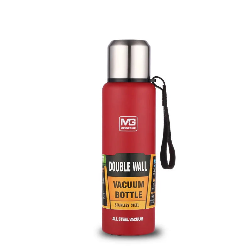 UPORS Edelstahl-Thermoskanne mit großer Kapazität, tragbare Vakuum-Flasche, isolierter Becher mit Seil, Thermosflasche 500/700/1000/1500ml