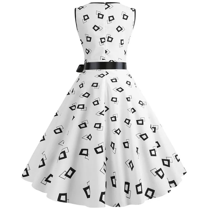 Woman Retro Dresses Audrey Hepburn 1950s 60s Rockabilly Polka Dot Bow Pinup Ball Grown Party Robe  Vestidos