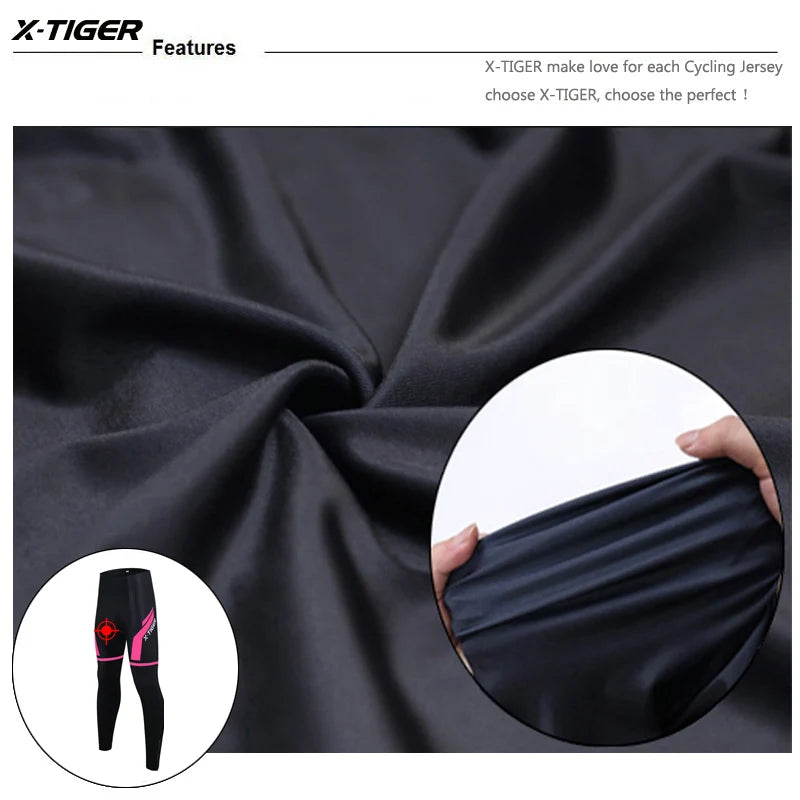 Pantalon de cyclisme X-TIGER pour femmes, anti-choc, VTT, anti-transpiration, 5D, antidérapant, rembourré en gel, pour course à vélo