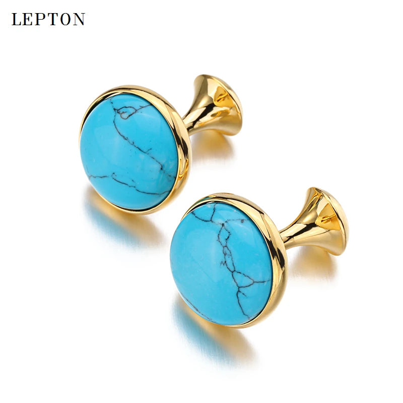 Unaufdringlicher Luxus Tigerauge-Manschettenknöpfe für Herren Lepton Hochwertige runde Tigerauge-Manschettenknöpfe Relojes gemelos Bestes Geschenk