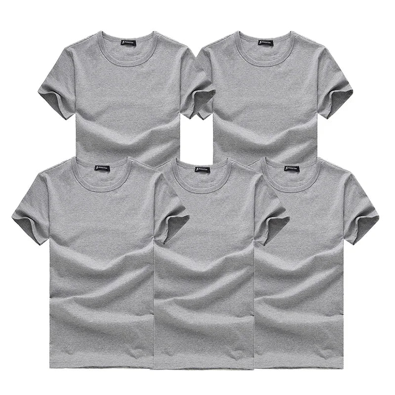 Pioneer Camp 5er-Set Einfaches Herren-T-Shirt Unifarben 100% Baumwolle T-Shirts Herren Neu eingetroffen Kurzarm Herren T-Shirt Einfach Täglich Casual