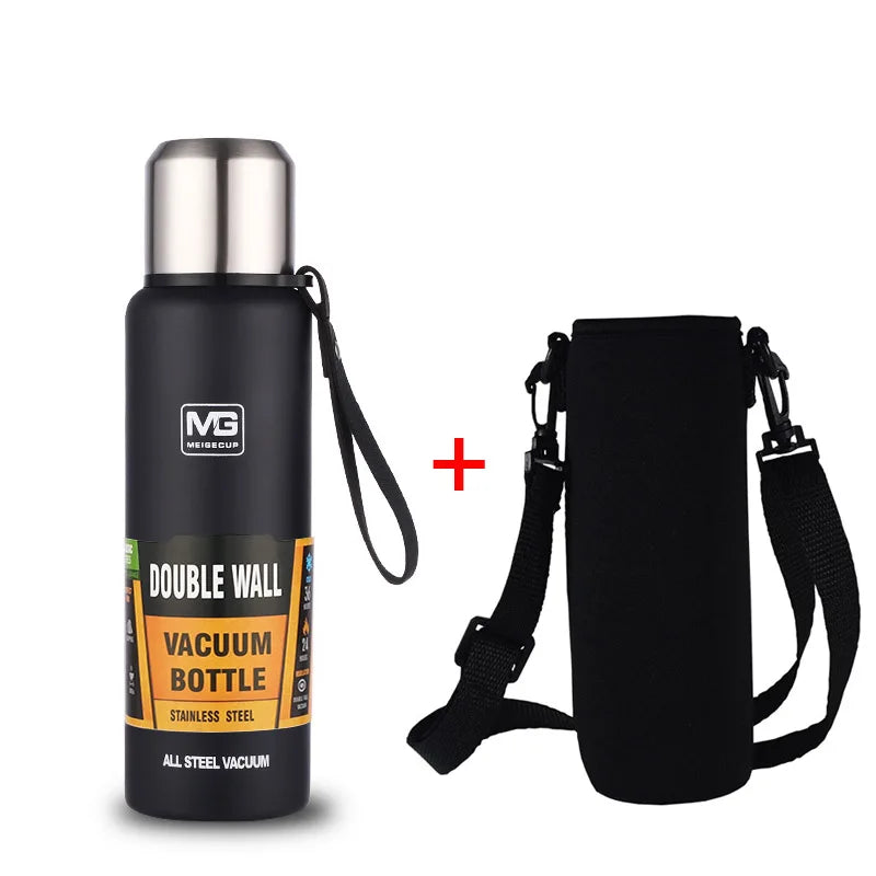 UPORS Edelstahl-Thermoskanne mit großer Kapazität, tragbare Vakuum-Flasche, isolierter Becher mit Seil, Thermosflasche 500/700/1000/1500ml
