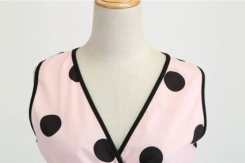Woman Retro Dresses Audrey Hepburn 1950s 60s Rockabilly Polka Dot Bow Pinup Ball Grown Party Robe  Vestidos