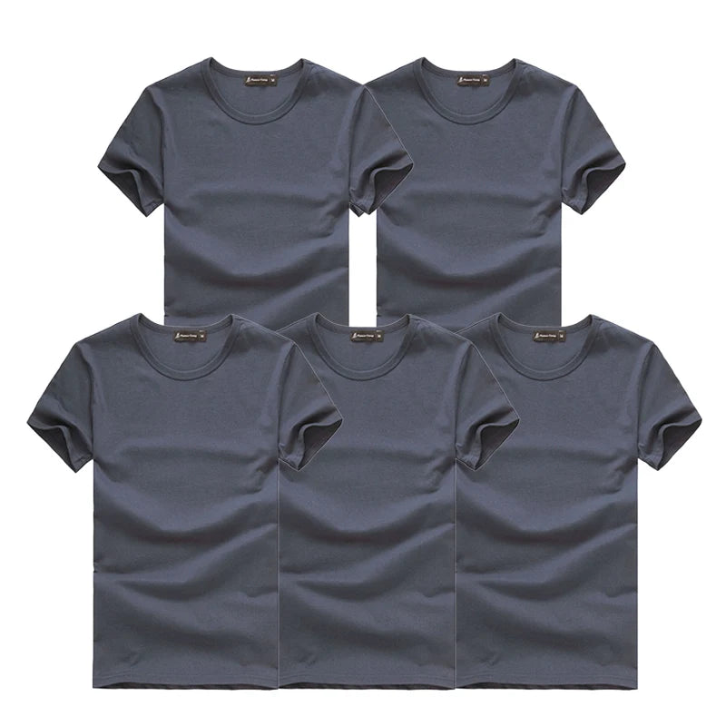 Pioneer Camp 5er-Set Einfaches Herren-T-Shirt Unifarben 100% Baumwolle T-Shirts Herren Neu eingetroffen Kurzarm Herren T-Shirt Einfach Täglich Casual