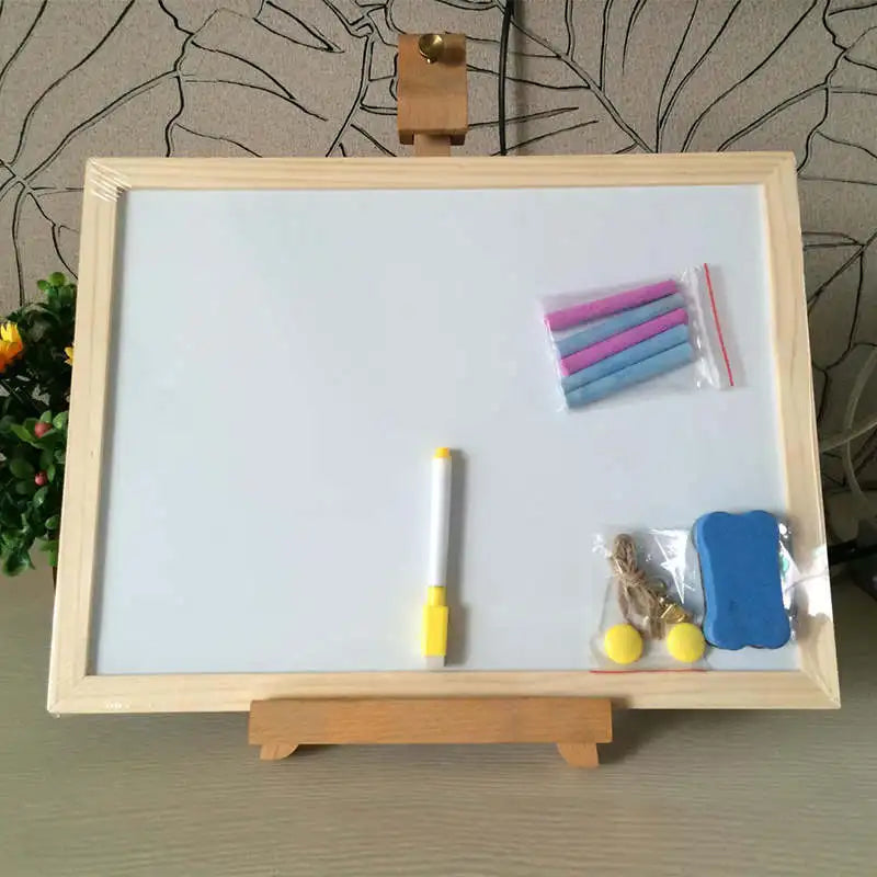 Tableau blanc magnétique effaçable à sec 30*40cm, cadre en bois, pour l'école et le bureau WB42