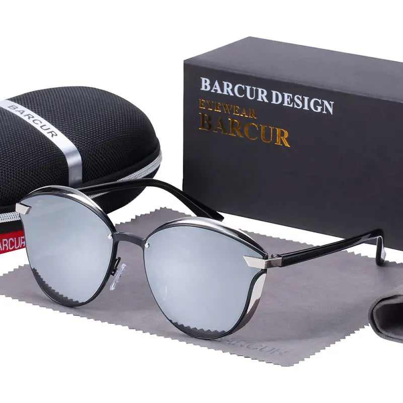 BARCUR Lunettes de soleil polarisées rondes tendance pour femme, lunettes de soleil pour femme