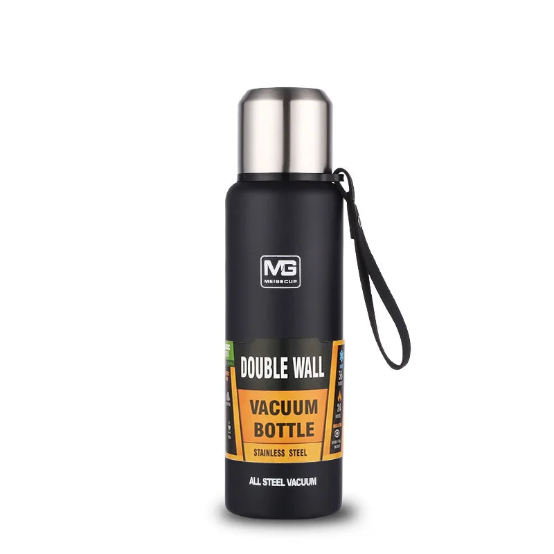UPORS Edelstahl-Thermoskanne mit großer Kapazität, tragbare Vakuum-Flasche, isolierter Becher mit Seil, Thermosflasche 500/700/1000/1500ml