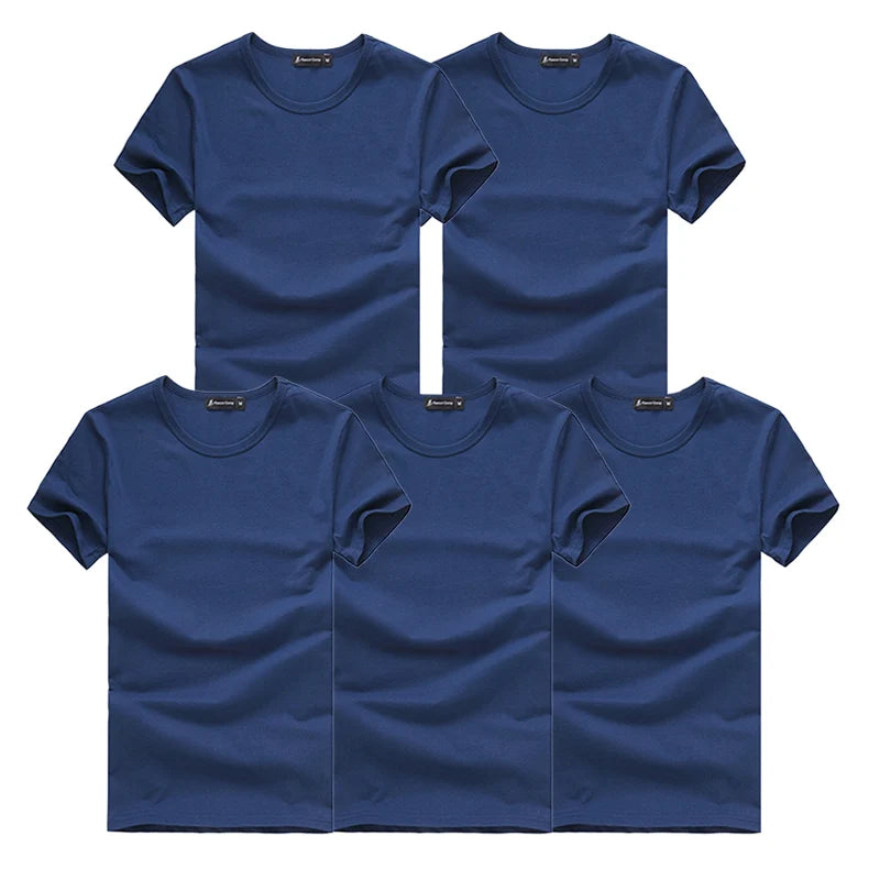 Pioneer Camp 5er-Set Einfaches Herren-T-Shirt Unifarben 100% Baumwolle T-Shirts Herren Neu eingetroffen Kurzarm Herren T-Shirt Einfach Täglich Casual