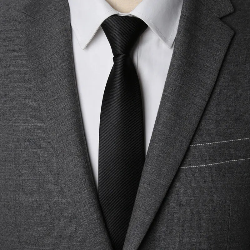 Cravate Homme à Fermeture Éclair Cravate Paresseuse Mode Unie 6cm Cravates Affaires pour Homme Mouchoir Nœud Papillon Accessoires Chemise de Mariage Homme
