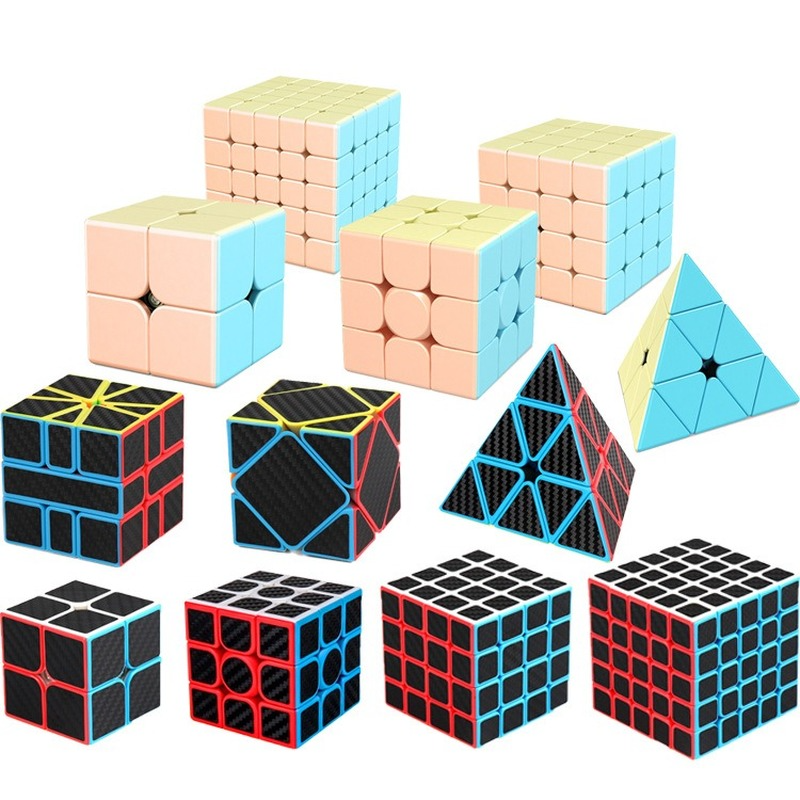 Moyu Meilong 3x3x3 4x4x4 Professioneller Zauberwürfel Kohlefaser Aufkleber Speed Cube Quadrat Puzzle Lernspielzeug für Kinder