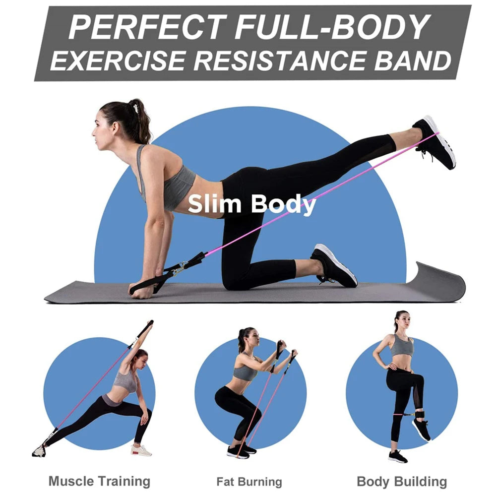 360lbs Fitness Übungen Widerstandsbänder Set Elastische Tubes Zugseil Yogaband Trainingsausrüstung für Zuhause Fitnessstudio Gewicht