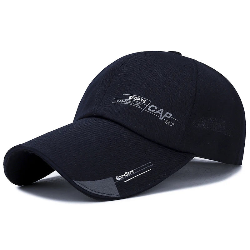 2024 Fashion Line Baseball Cap For Men Sports Cap Hat Fish Outdoor Long Visor Brim Shade Snapback Sun Hat Women's Summer Hat