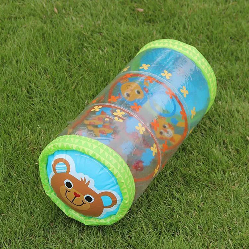 Krabbel-Lernrolle mit Glöckchen Kleinkind Stehend Früherziehungsspielzeug Aufblasbares Spielzeug Säuglingsrolle PVC Baby-Zappelspielzeug