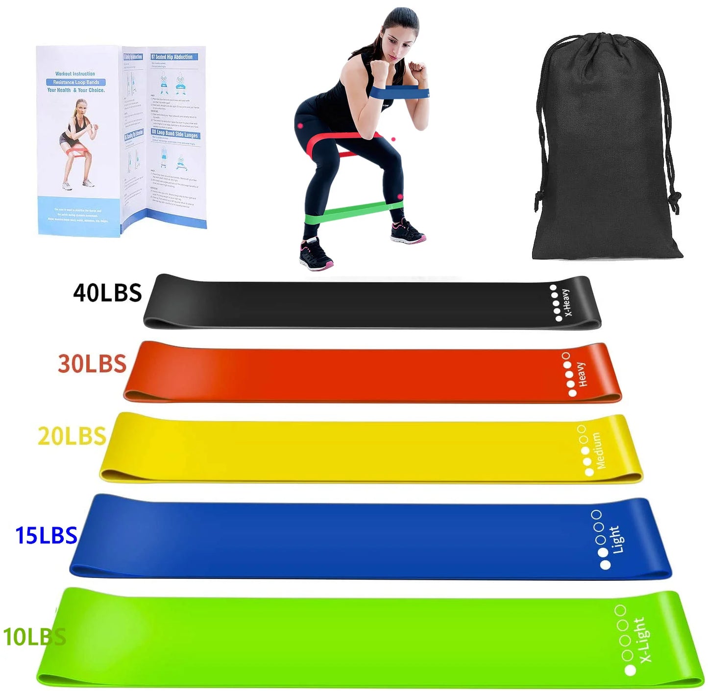 360lbs Fitness Übungen Widerstandsbänder Set Elastische Tubes Zugseil Yogaband Trainingsausrüstung für Zuhause Fitnessstudio Gewicht