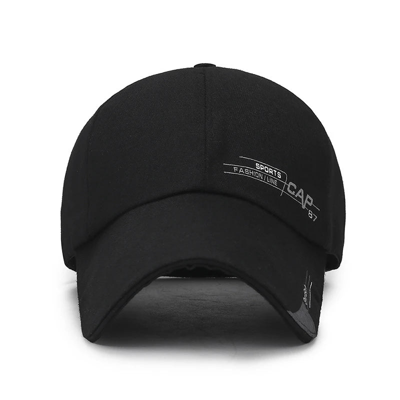 2024 Fashion Line Baseball Cap For Men Sports Cap Hat Fish Outdoor Long Visor Brim Shade Snapback Sun Hat Women's Summer Hat