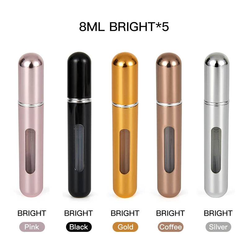 Flacon de parfum en set 8ml 5ml Bouteille rechargeable avec pompe de pulvérisation Conteneurs cosmétiques vides Atomiseur de voyage Livraison gratuite