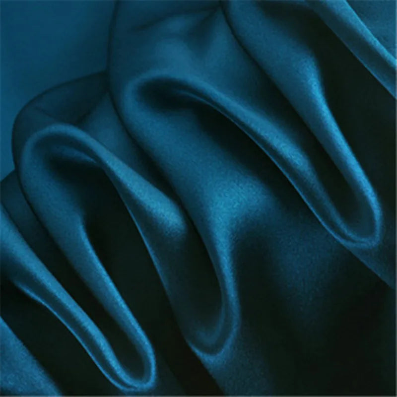 3/5/10m Hochwertiger reiner Satin Chiffon Kreppstoff Nähen Seidig Uni Hemdkleid Mode Stoff Blau Schwarz Weiß Meterware