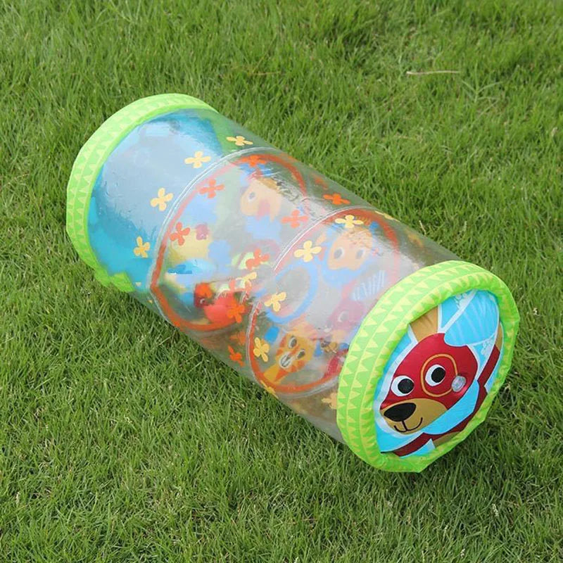 Krabbel-Lernrolle mit Glöckchen Kleinkind Stehend Früherziehungsspielzeug Aufblasbares Spielzeug Säuglingsrolle PVC Baby-Zappelspielzeug