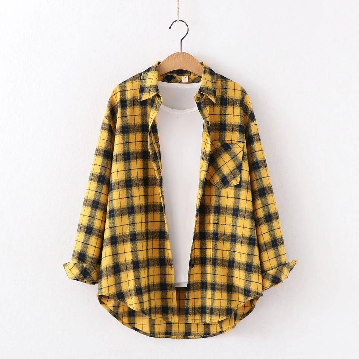 2024 Automne Nouvelle Chemise à Carreaux Ample pour Femme Marque Excellente Qualité Blouses et Hauts Design Décontracté Frais Chemises à Manches Longues pour Femme
