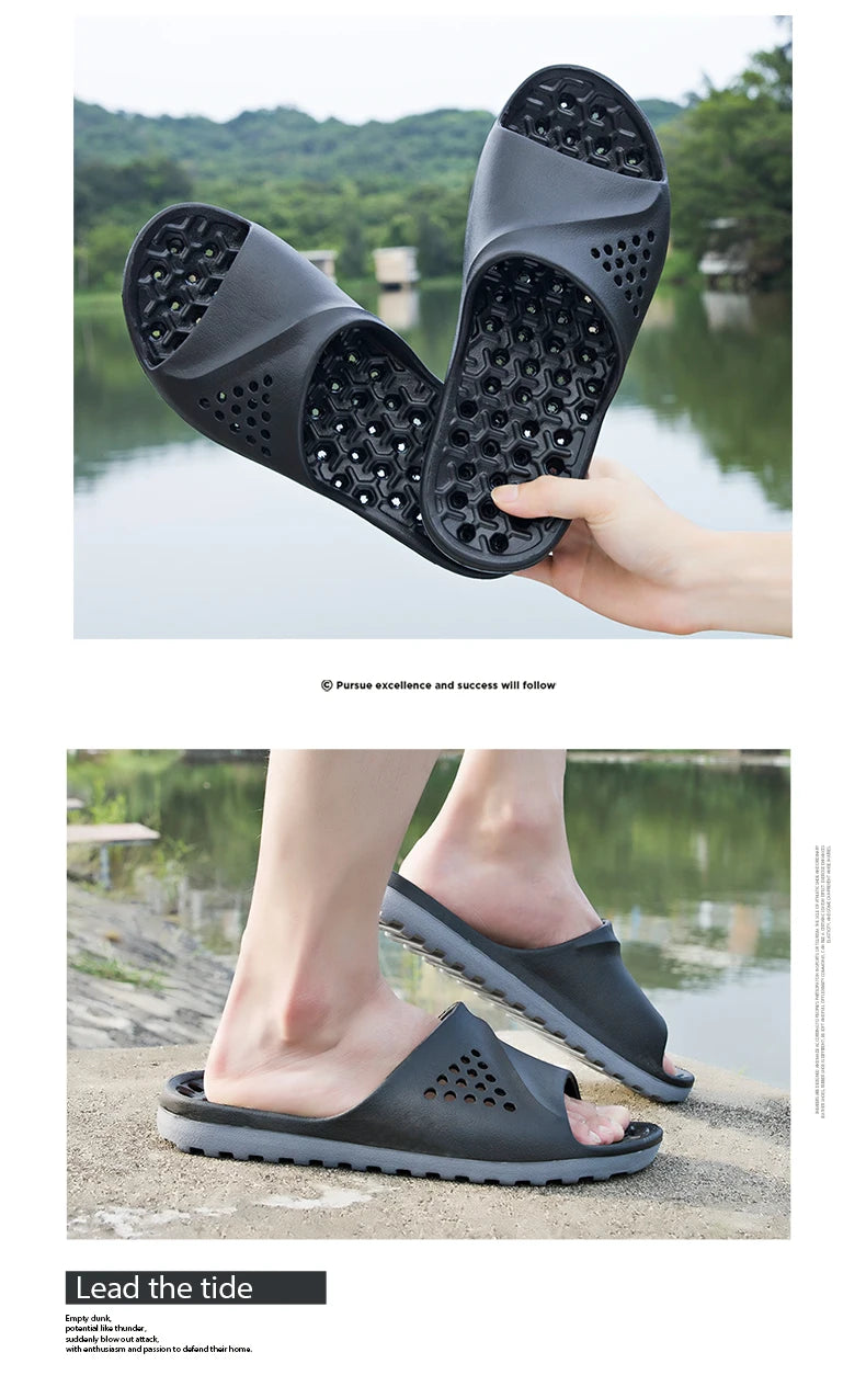 Cla. de Homme Sandales Antidérapantes Massage d'Été Claquettes de Bain Chaussures de Plage pour Hommes