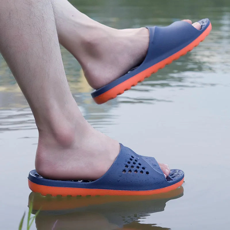 Cla. de Homme Sandales Antidérapantes Massage d'Été Claquettes de Bain Chaussures de Plage pour Hommes