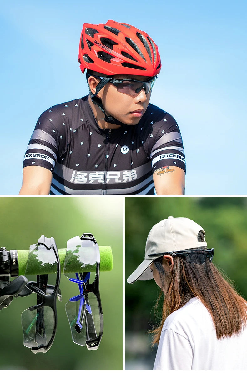ROCKBROS Lunettes de cyclisme photochromiques Lunettes de vélo VTT Homme Lunettes de soleil Sport Lunettes de protection Cyclisme sur route
