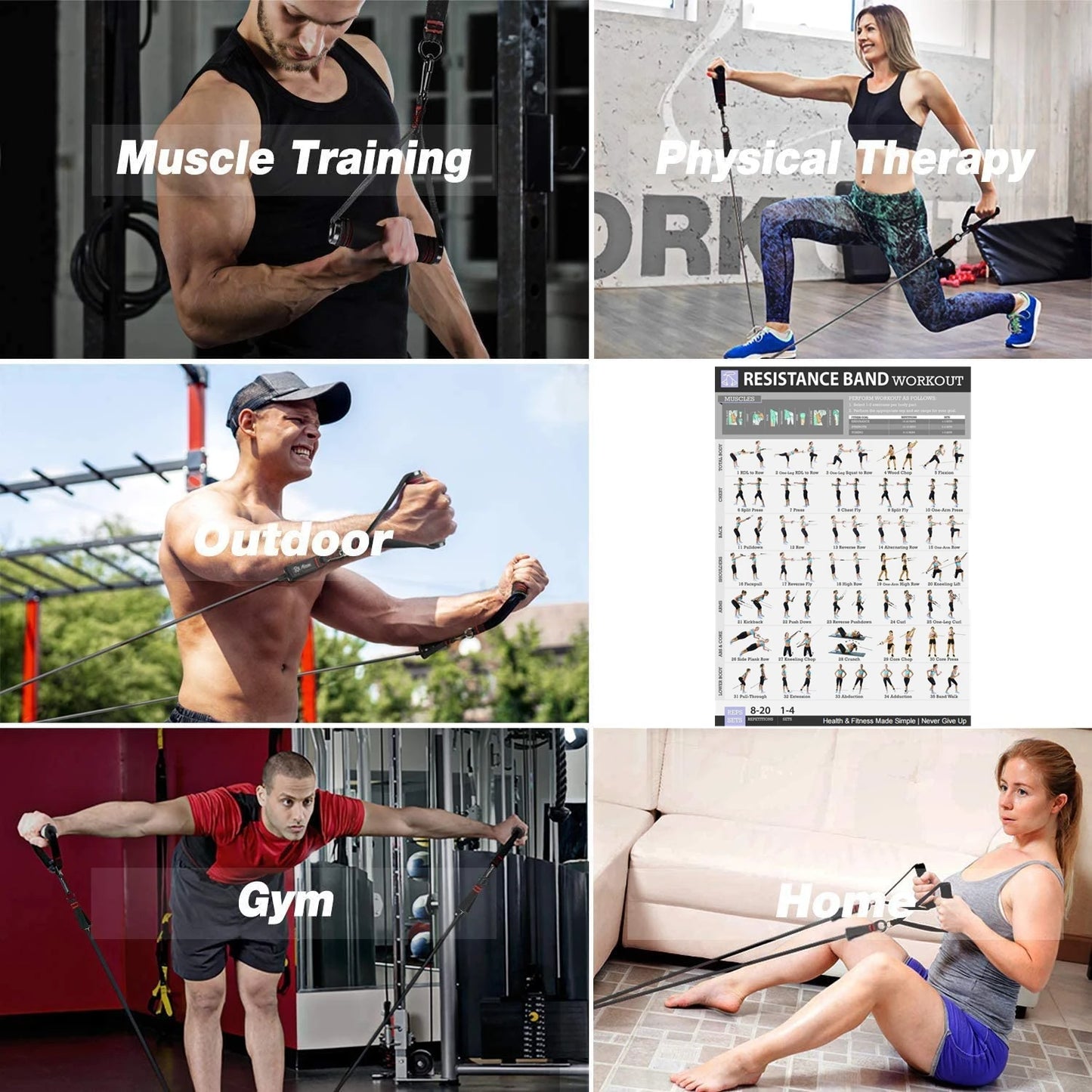 360lbs Fitness Übungen Widerstandsbänder Set Elastische Tubes Zugseil Yogaband Trainingsausrüstung für Zuhause Fitnessstudio Gewicht
