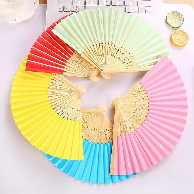 Éventails pliants portables en papier et bambou, blancs, à faire soi-même, pour la calligraphie, la peinture, décoration de mariage, cadeaux de mariage