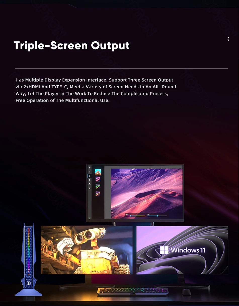 Gaming-PC i9 12900H RTX4060 64GB DDR4 2TB NVME SSD Mini-PC Gamer PC Gaming Minipc Mini-Desktop-Computer