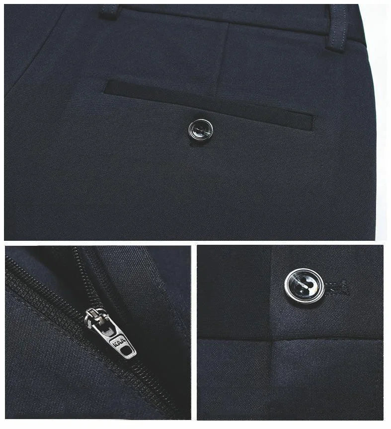 Herren große Größen klassische Anzughose hohe Elastizität knitterarm elegant leger gerades Bein Business Alltagshose