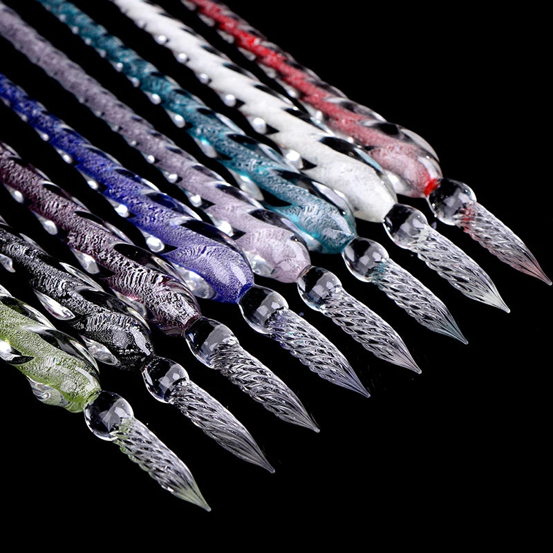 1 Pc Vintage Glass Dip Dipping Pen Signature Filling Ink Fountain Pens Glass Drip Fountain Pen