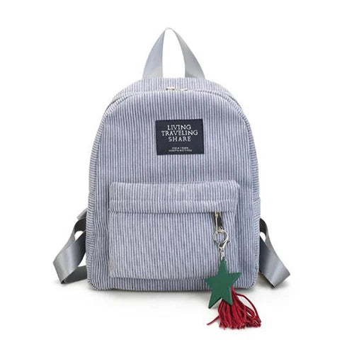 Yogodlns Sacs à dos pour femmes Sac à bandoulière d'école avec pompon Sac à dos en velours côtelé pour femmes Sacs pour ordinateur portable pour filles Sac à dos de style preppy