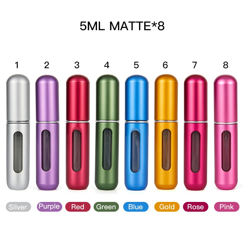 Flacon de parfum en set 8ml 5ml Bouteille rechargeable avec pompe de pulvérisation Conteneurs cosmétiques vides Atomiseur de voyage Livraison gratuite