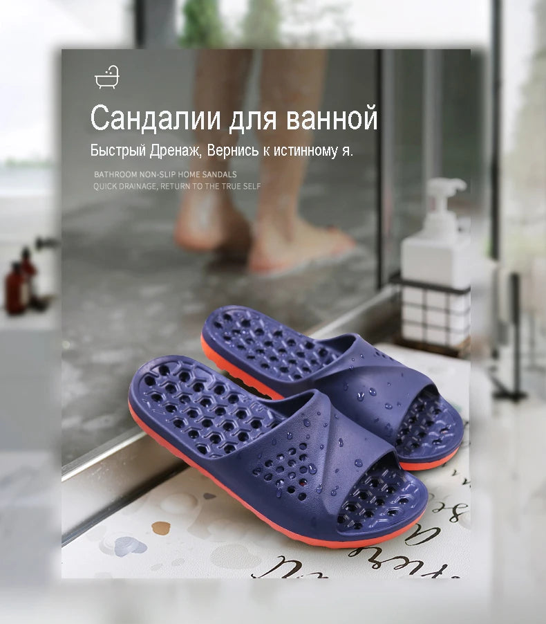 Cla. de Homme Sandales Antidérapantes Massage d'Été Claquettes de Bain Chaussures de Plage pour Hommes