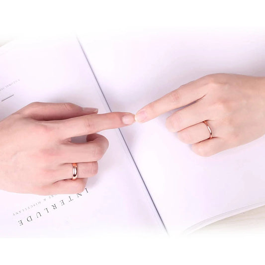 Kolmnsta 2mm 4mm Thin Ring for Women Titanium Rose Gold Plated Classic for Male Female Wedding Engagement Band Couple