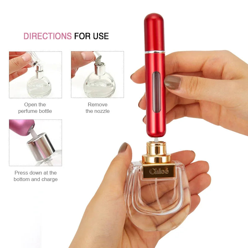 Flacon de parfum en set 8ml 5ml Bouteille rechargeable avec pompe de pulvérisation Conteneurs cosmétiques vides Atomiseur de voyage Livraison gratuite