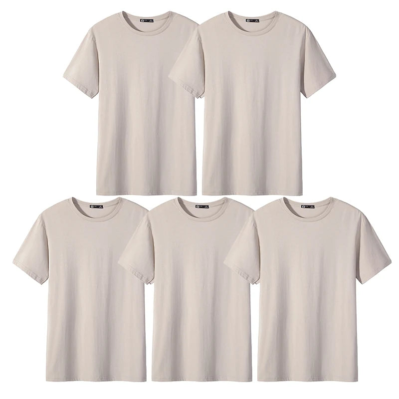 Pioneer Camp 5er-Set Einfaches Herren-T-Shirt Unifarben 100% Baumwolle T-Shirts Herren Neu eingetroffen Kurzarm Herren T-Shirt Einfach Täglich Casual