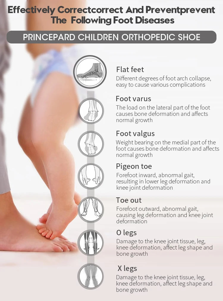 Princepard Baskets Orthopédiques Hautes Noires pour Enfants, Soutien de la Voûte Plantaire pour Pieds Plats, Chaussures Correctrices Scolaires et Décontractées