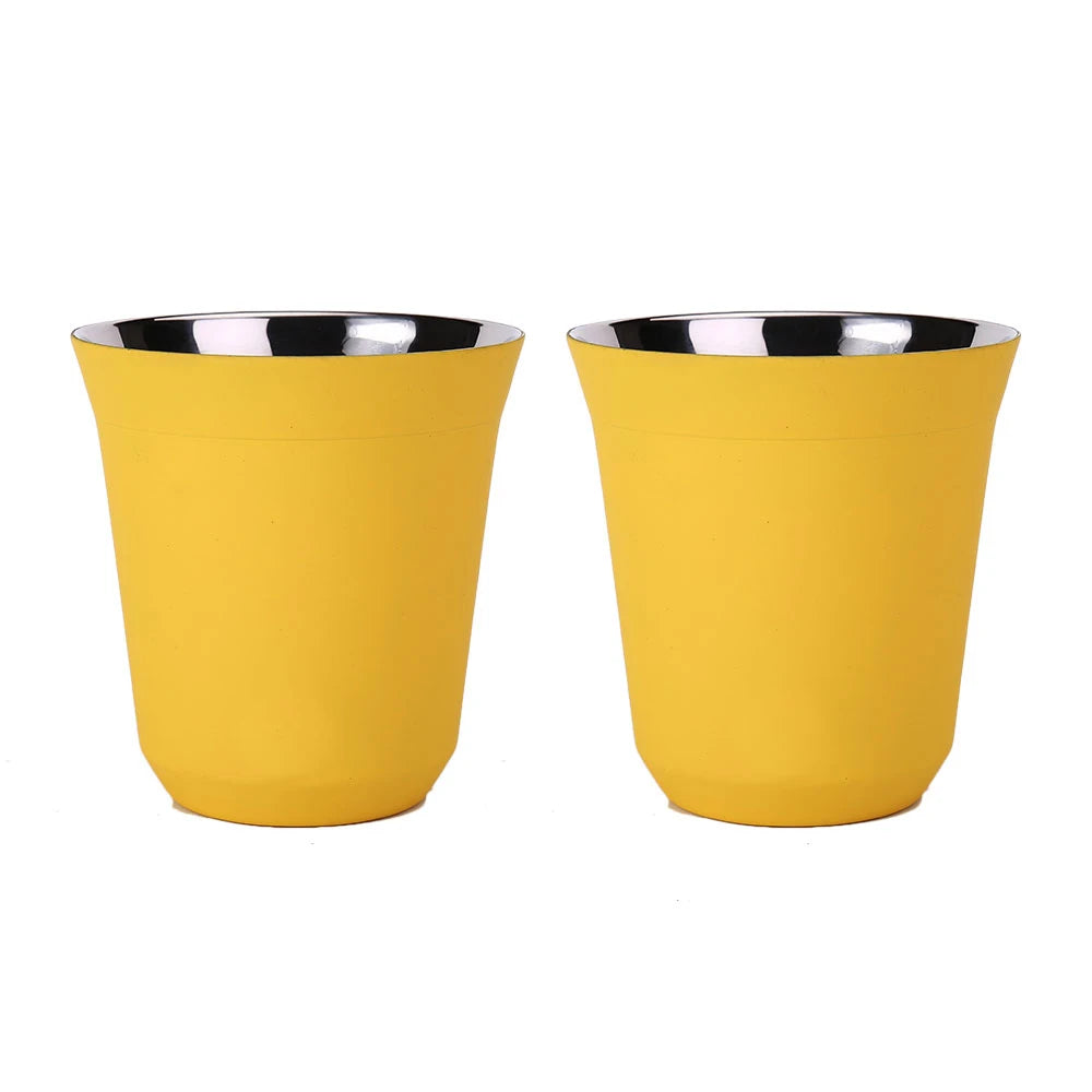 Tasses à espresso 80 ML/160 ML en acier inoxydable 304, tasses à café isothermes à double paroi, lavables au lave-vaisselle, tasses de petite capacité