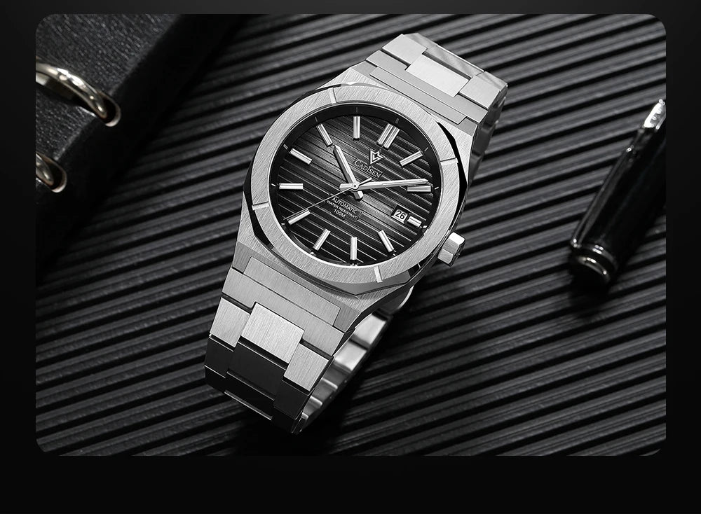 CADISEN Taucheruhr Retro Luxus Saphirglas MIYOTA 8215 Deutscher Designer Herren Automatikuhr Mechanisch 10Bar Wasserdicht Leuchtend