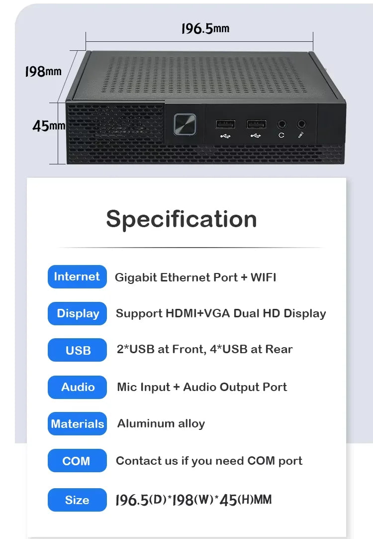 Intel Mini Desktop PC for Business - 16GB RAM 512GB SSD Wifi5 Win11 pro Core I3/i5/i7/i9 I7-4th School Office Computer