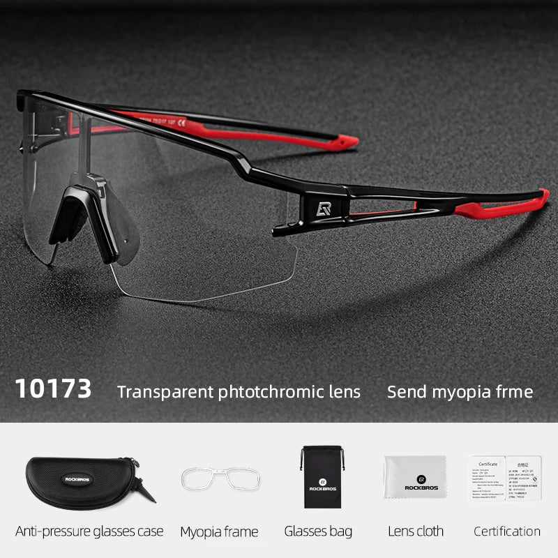ROCKBROS Lunettes de cyclisme photochromiques Lunettes de vélo VTT Homme Lunettes de soleil Sport Lunettes de protection Cyclisme sur route