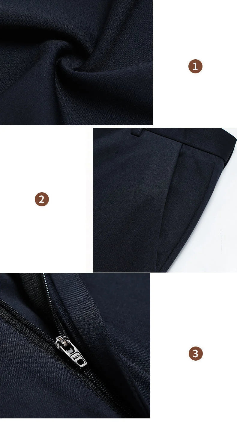 Herren große Größen klassische Anzughose hohe Elastizität knitterarm elegant leger gerades Bein Business Alltagshose