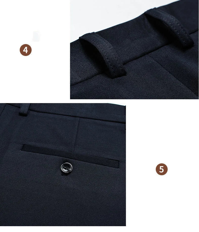 Herren große Größen klassische Anzughose hohe Elastizität knitterarm elegant leger gerades Bein Business Alltagshose