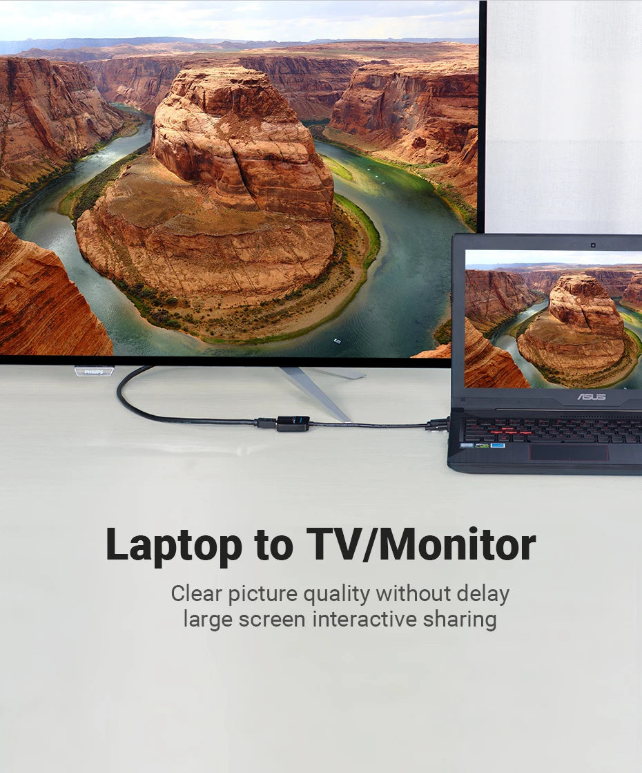 Vention Adaptateur VGA vers HDMI 1080P Convertisseur Mâle VGA vers Femelle HDMI avec Câble Audio et Alimentation USB pour PS4/3 HDTV Convertisseur VGA HDMI