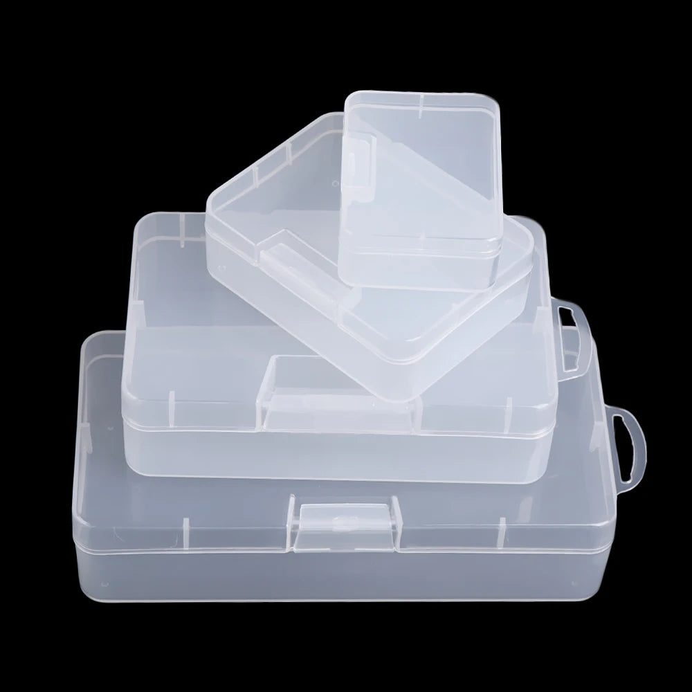 Square Round Plastic Transparent Storage Box Small Items Sundries Organizer Case Jewelry Beads Container Box Tools Accessories