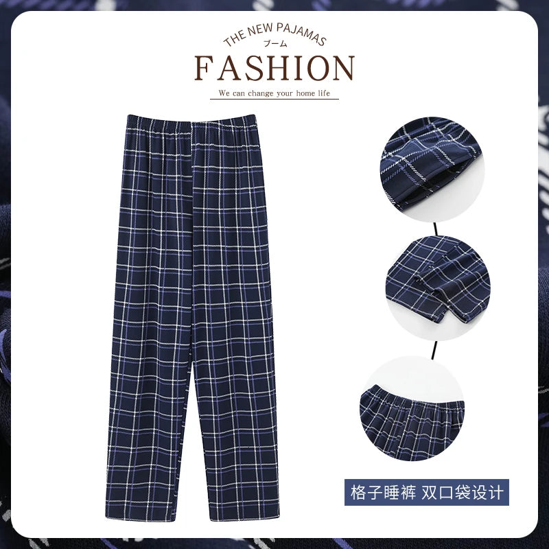 Neue Art Hot Sale Baumwoll-Karo-Pyjamahose für Erwachsene, Heimtextilien, Baumwollhose, Baumwollpyjama, Herren-Schlafunterteil, Homewear