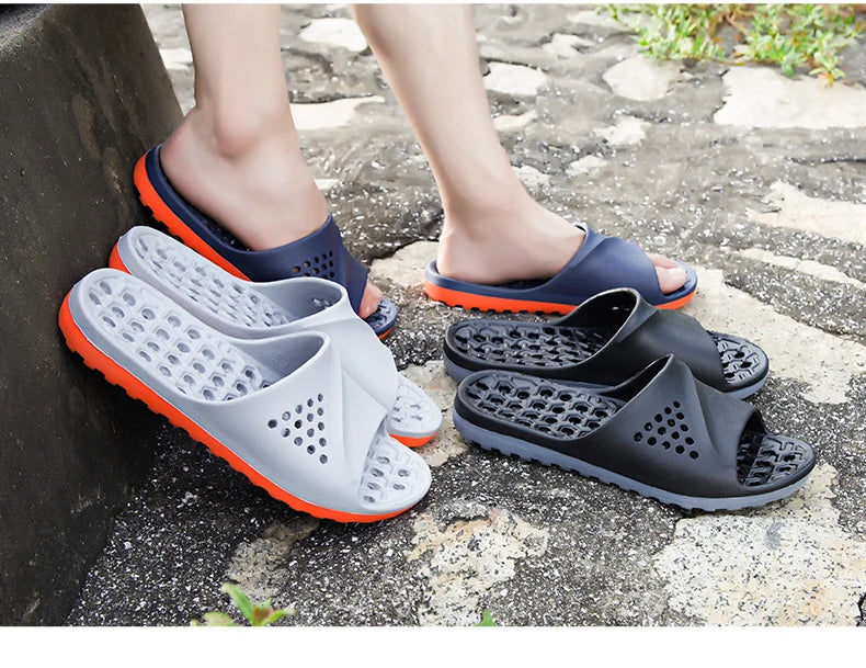 Cla. de Homme Sandales Antidérapantes Massage d'Été Claquettes de Bain Chaussures de Plage pour Hommes