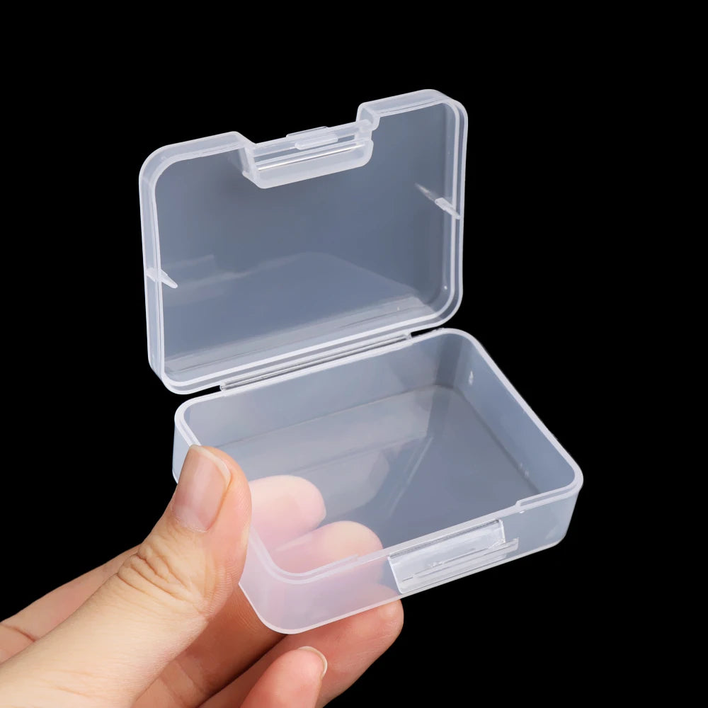 Square Round Plastic Transparent Storage Box Small Items Sundries Organizer Case Jewelry Beads Container Box Tools Accessories